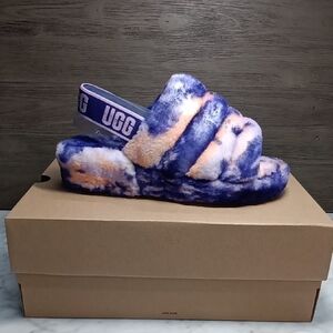 UGG Oh Yeah Marble Purple and Orange Slides